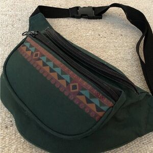 Green Patterned Men's Bag